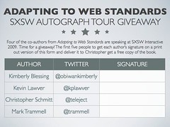 Adapting to Web Standards SXSW Autograph Tour Giveaway