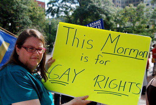 jen holding her 'this mormon is for gay rights' poster