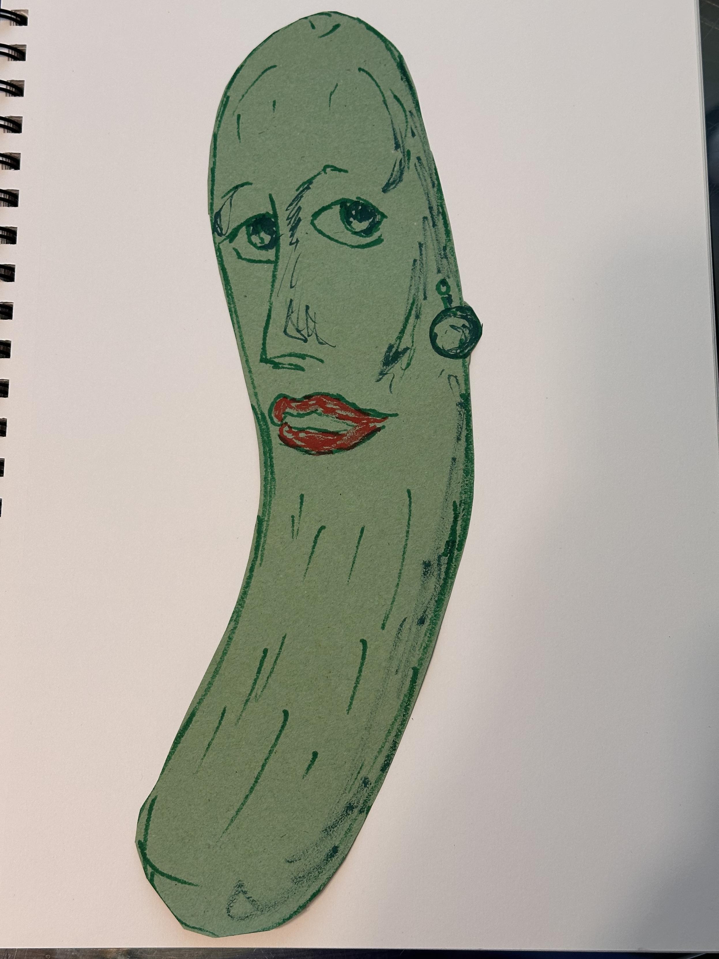 A pickle, but make it The Girl with the Pearl Earring. 